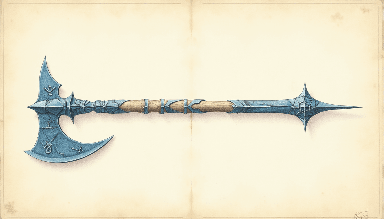 Futuristic Celtic War Axe Diagram