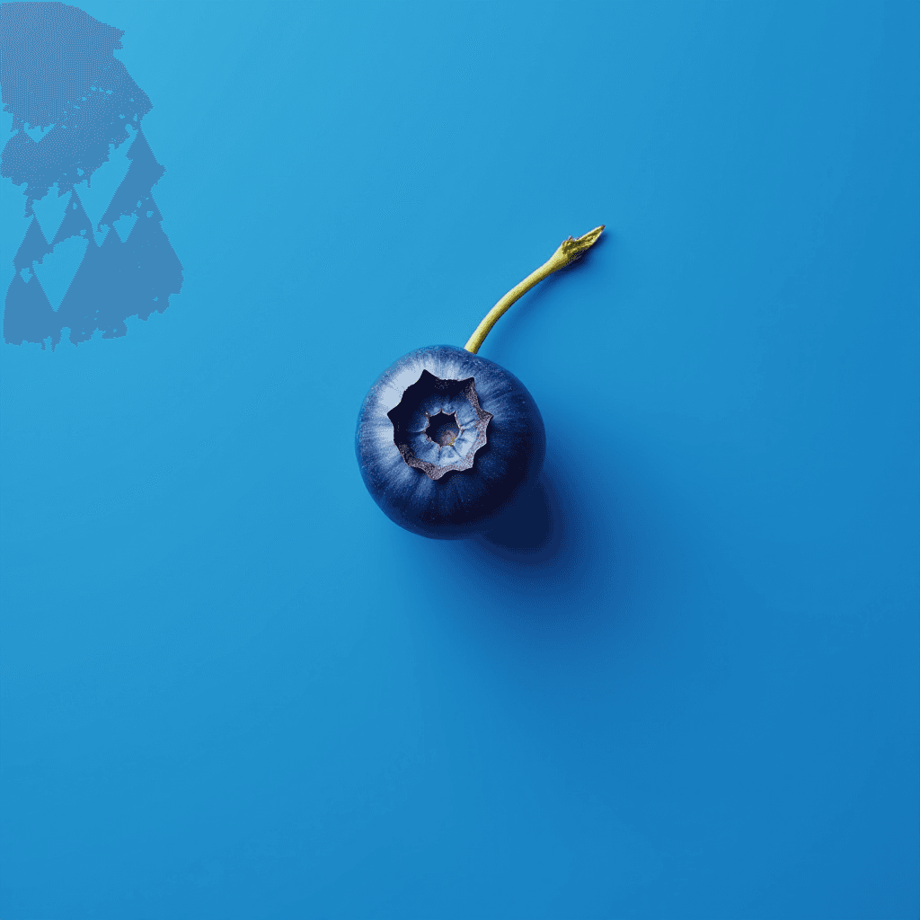 Refined Blueberry Branch in Blue Background