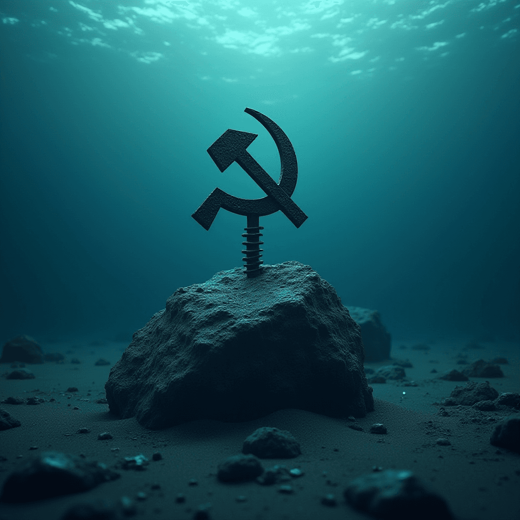 Iron Communist Symbol at Sea Bottom