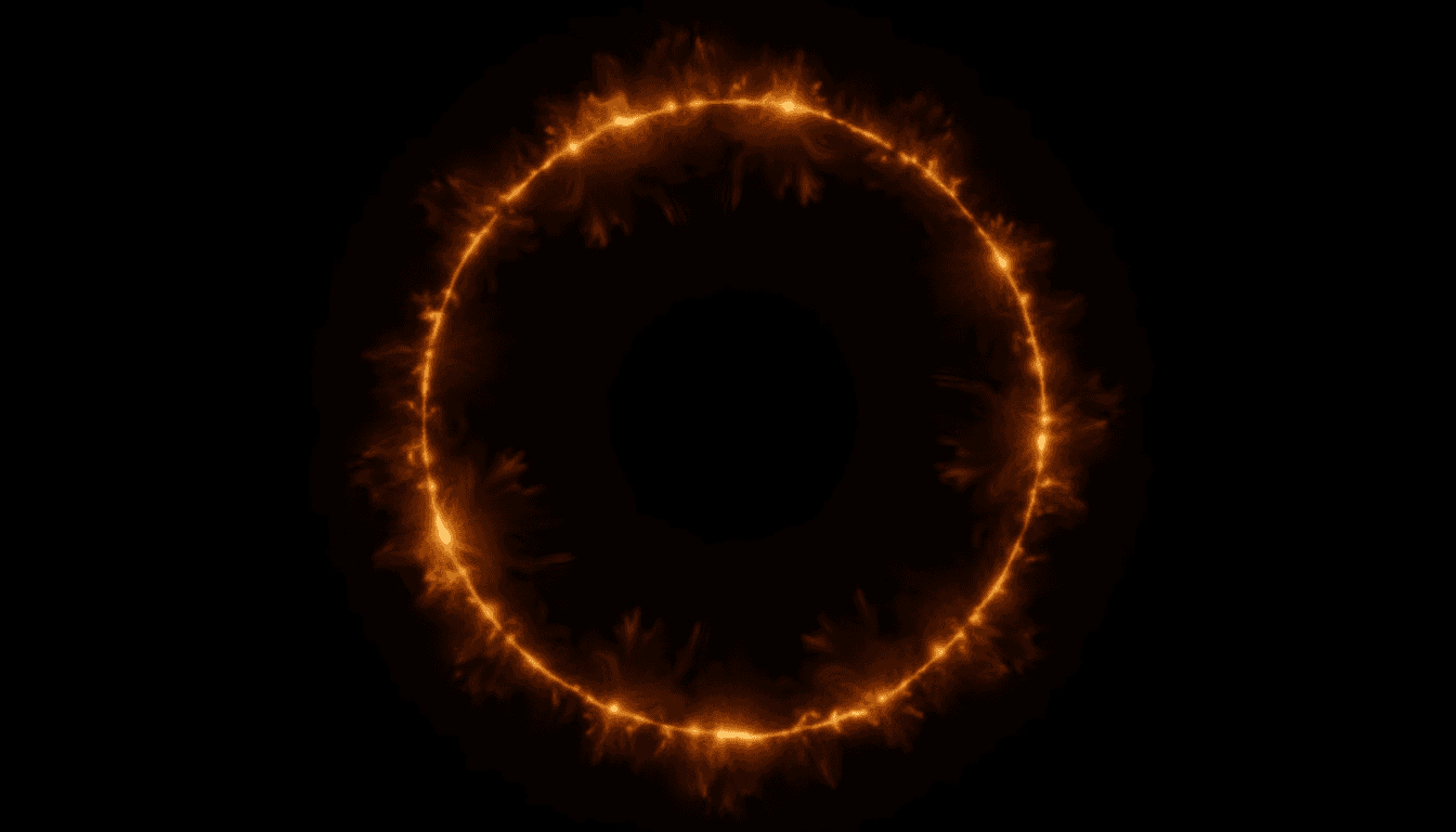 Gold Sparkly Circle on Black Background