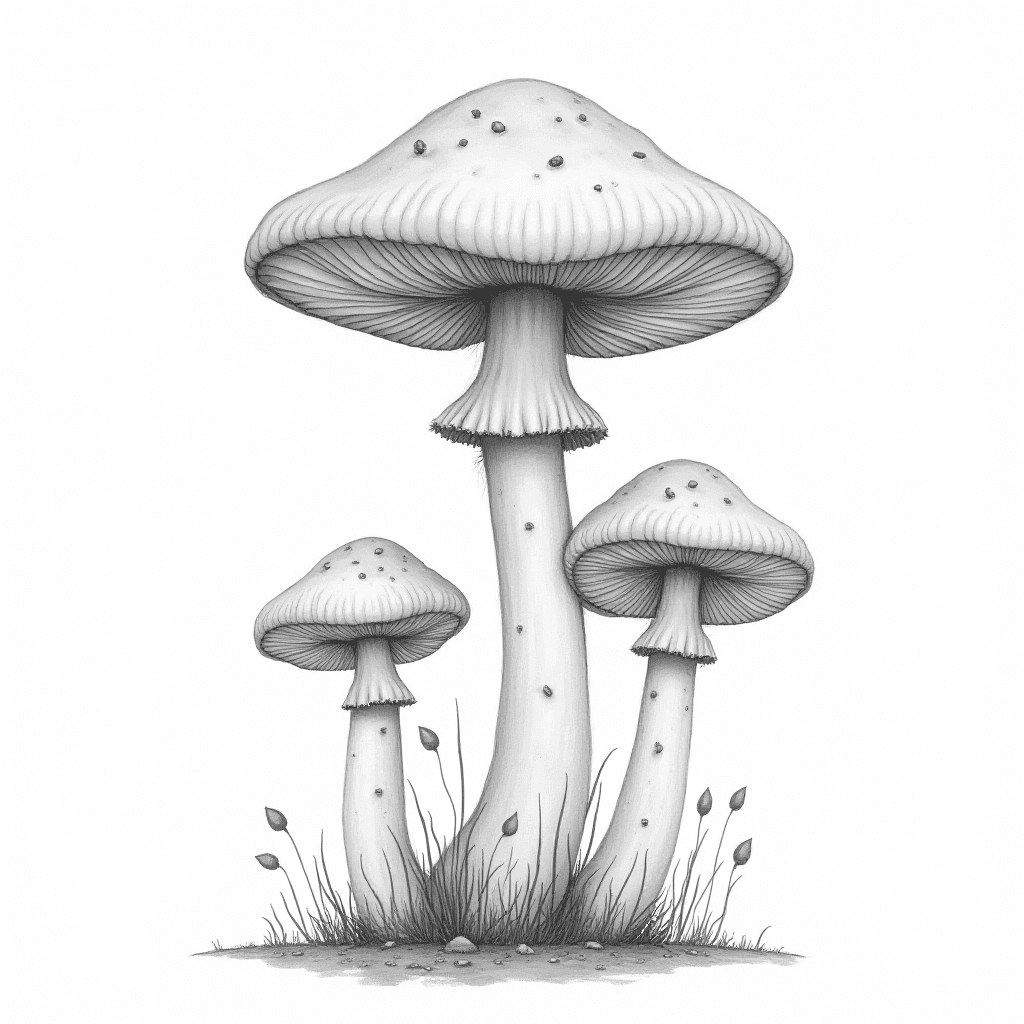 Black and White Encyclopedia Mushrooms