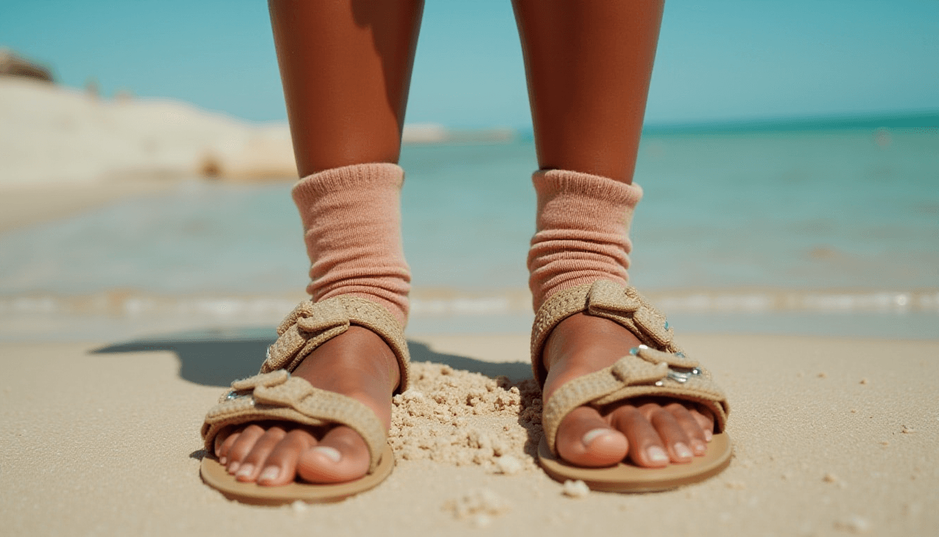 Fashionable Outfit of Sandals with Socks