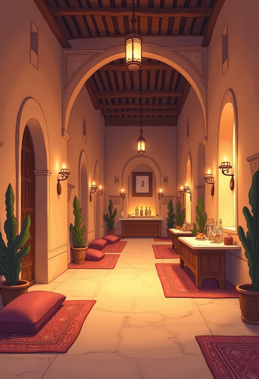 Desert Bar Interior in Soft Storybook Style