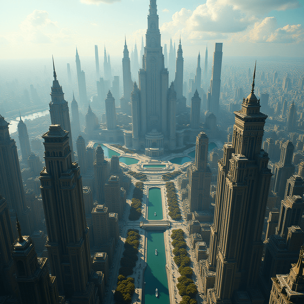 Neoclassicism Mega City Future Galaxy Capital