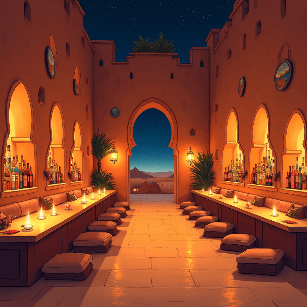 Soft Storybook Desert Bar Interior