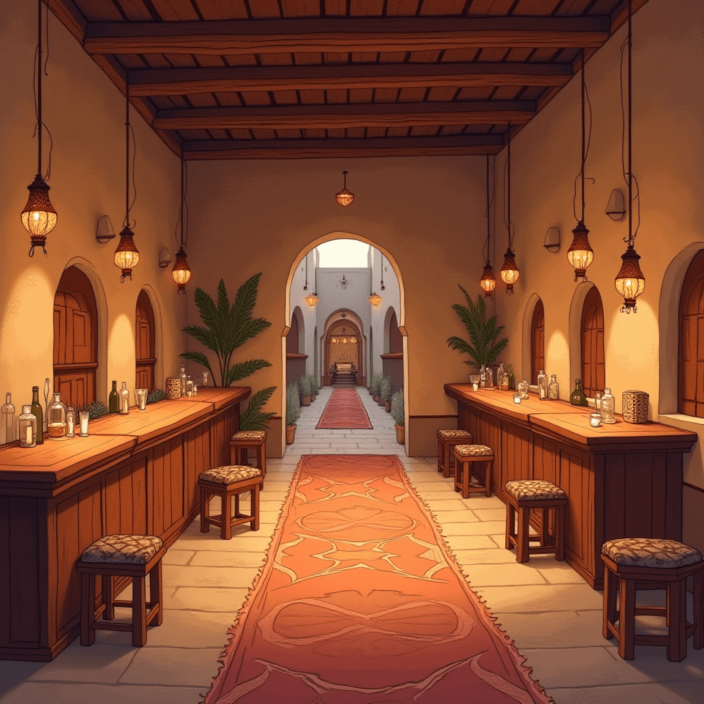 Soft Desert Bar Interior Illustration