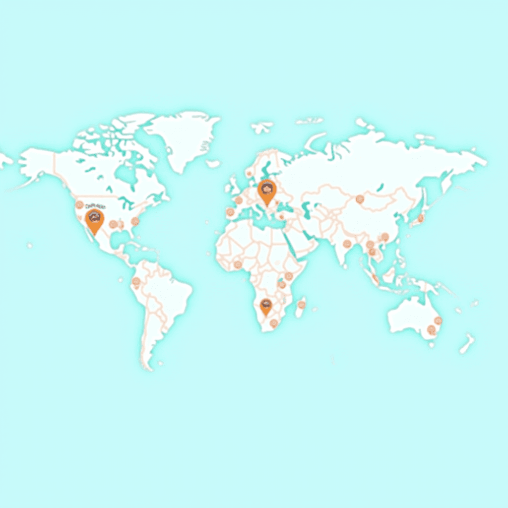 Mapa Global con Marcadores de Ubicación