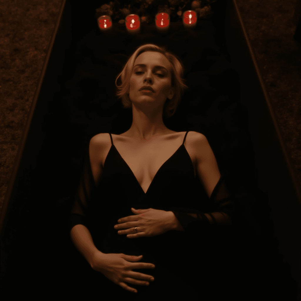 Emma Roberts Lying in a Coffin