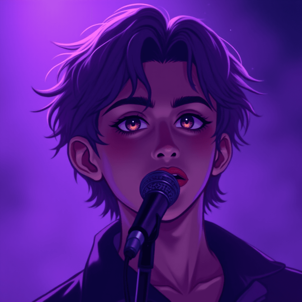 Young Man Sings on Stage