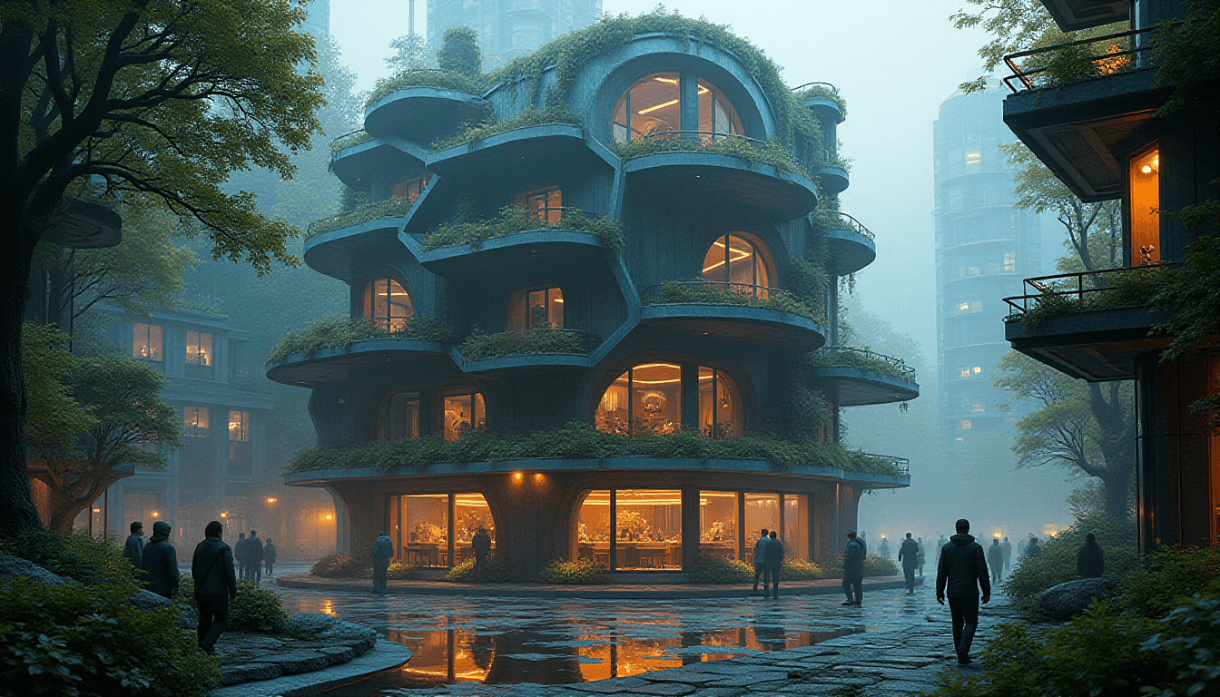 Cyberpunk Environmental Friendly Building