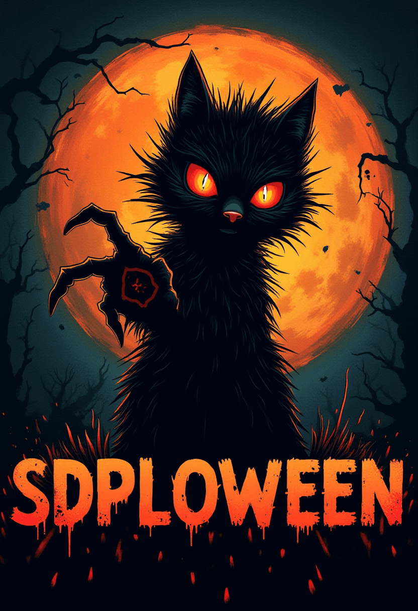 Ilustração Halloween com palavra só