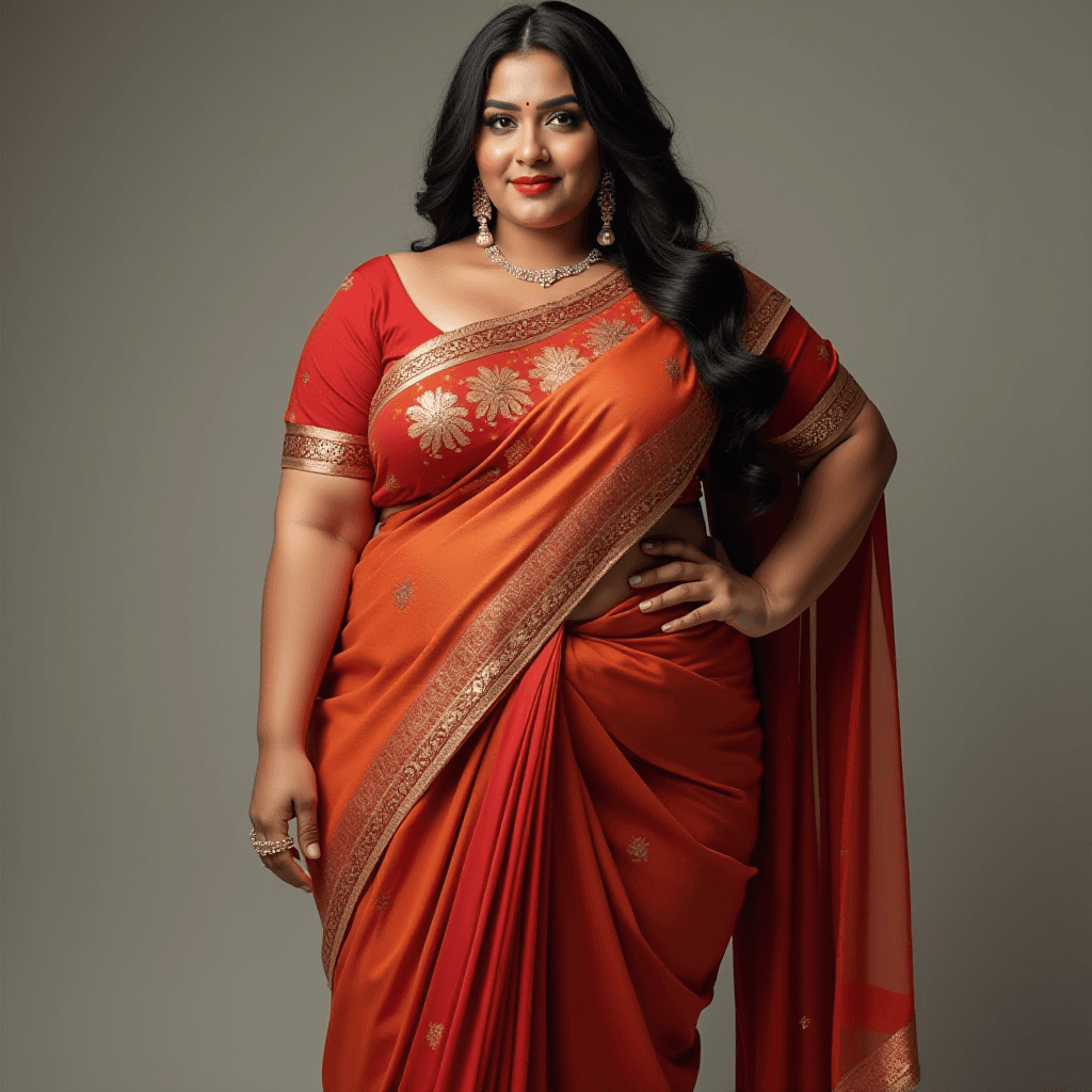 Plus Size Athlete in Saree