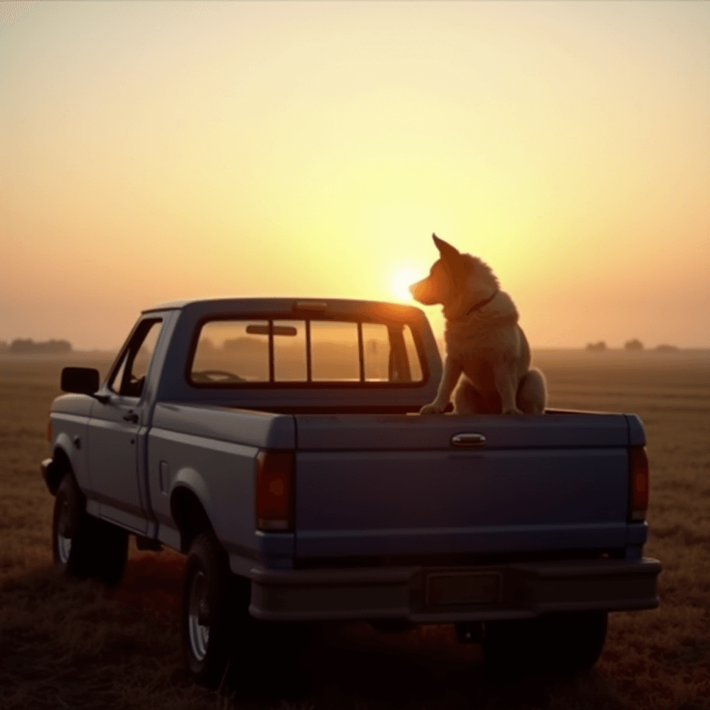 Vintage Ford F-250 in a Texas Sunset