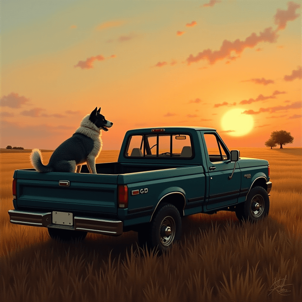 Realistic Dreamy Texas Sunset Landscapes