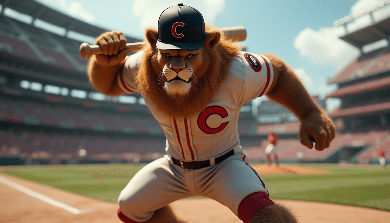 Hypermaximalist Lion Baseballer in Motion