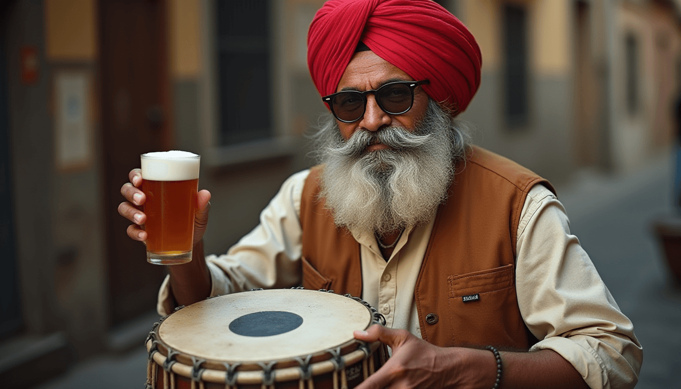 Sikh Homeless Man with Cooling Glasses