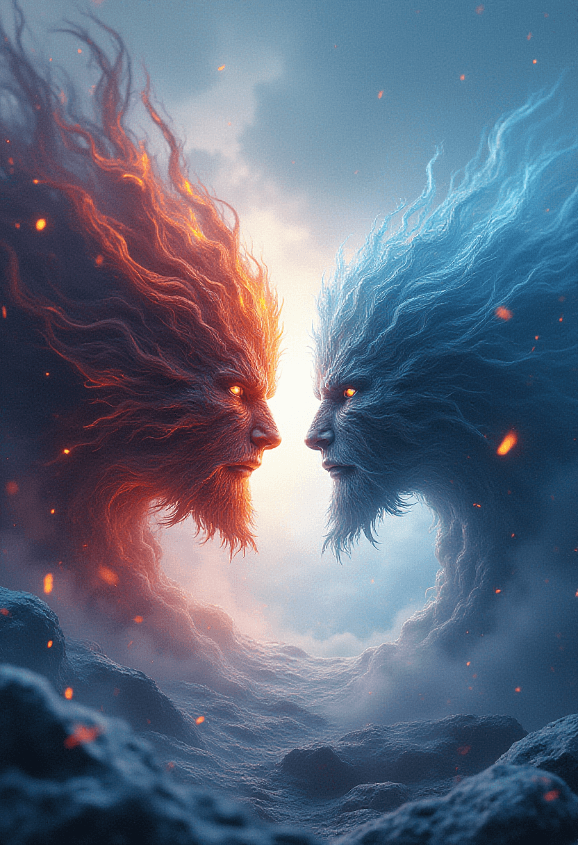 Epic Confrontation of Fire and Ice