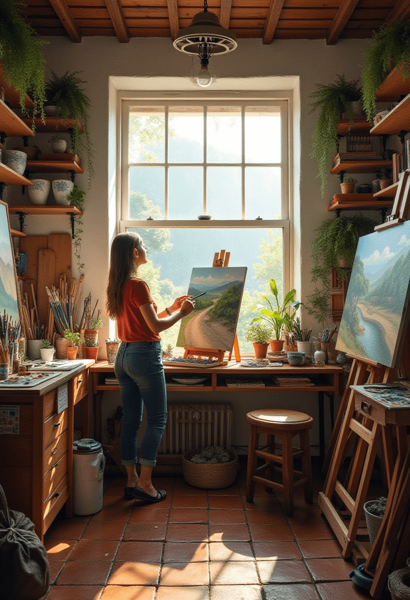 Cozy Artist's Studio with Natural Light