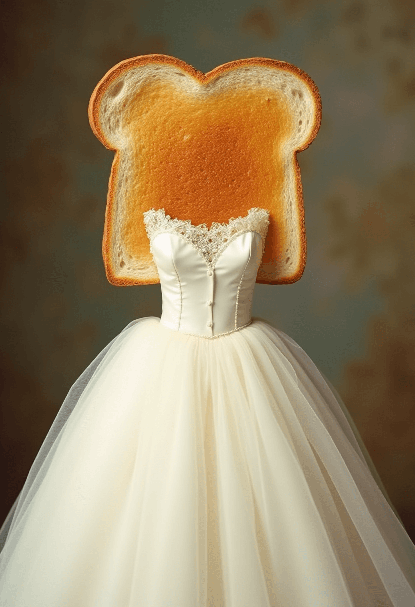 Toast in Wedding Dress Lowbrow Surrealism