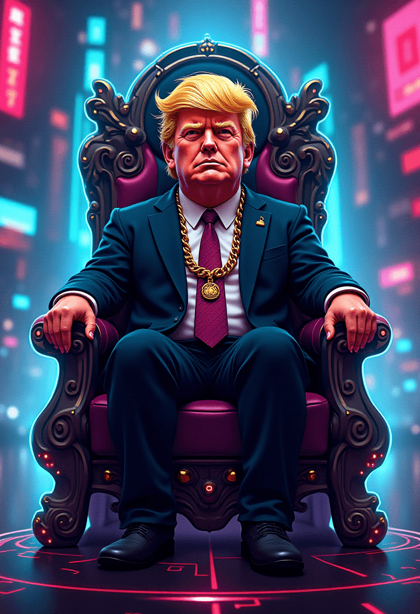 Futuristic NFT Artwork with Donald Trump