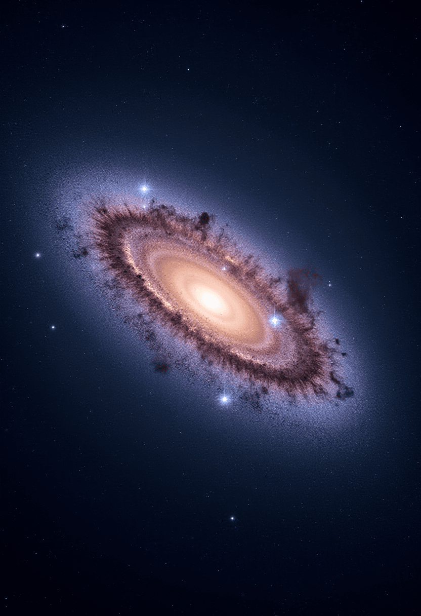 Galaxy Photo Showing Spiral Arms and Central Bulge