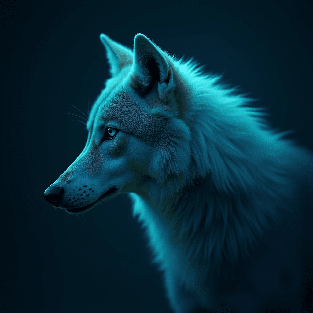 Wolf Side Profile with Soft Hues