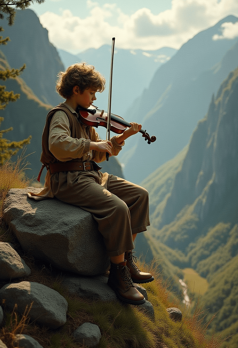 Shepherd in Pyrenean Valley