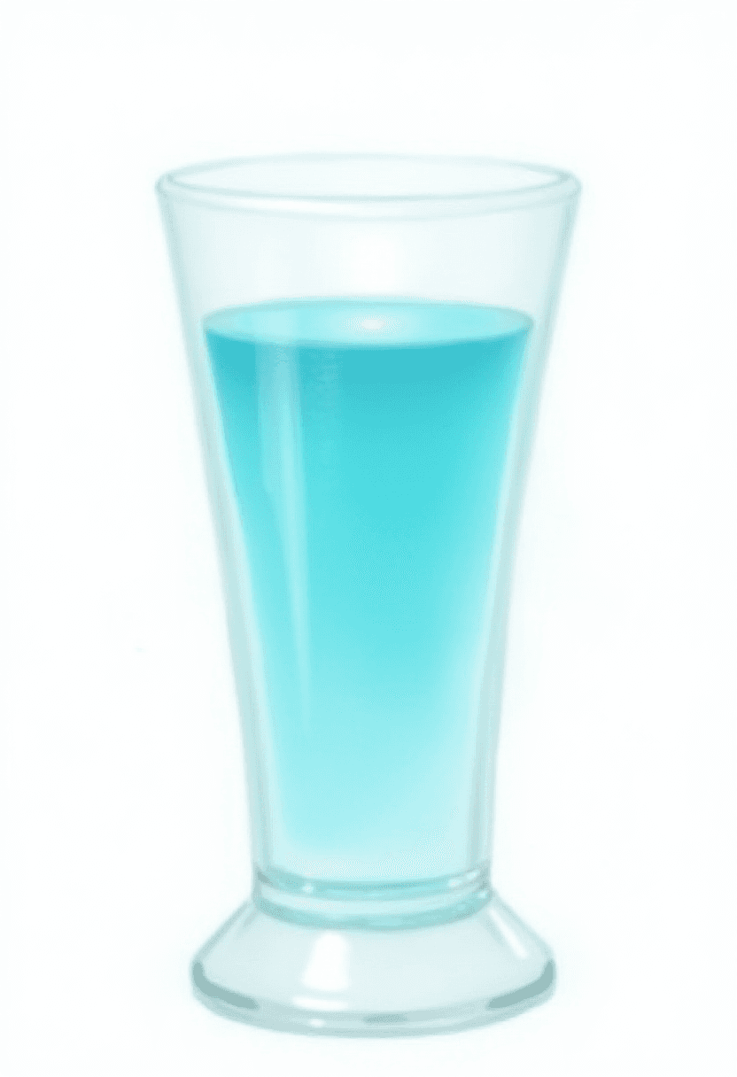 Cyan Hightball Glass with Artistic Flair