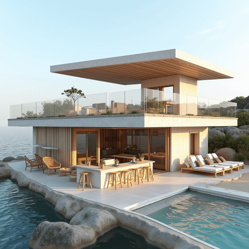 Elegance on the Rooftop of a Beachside Building