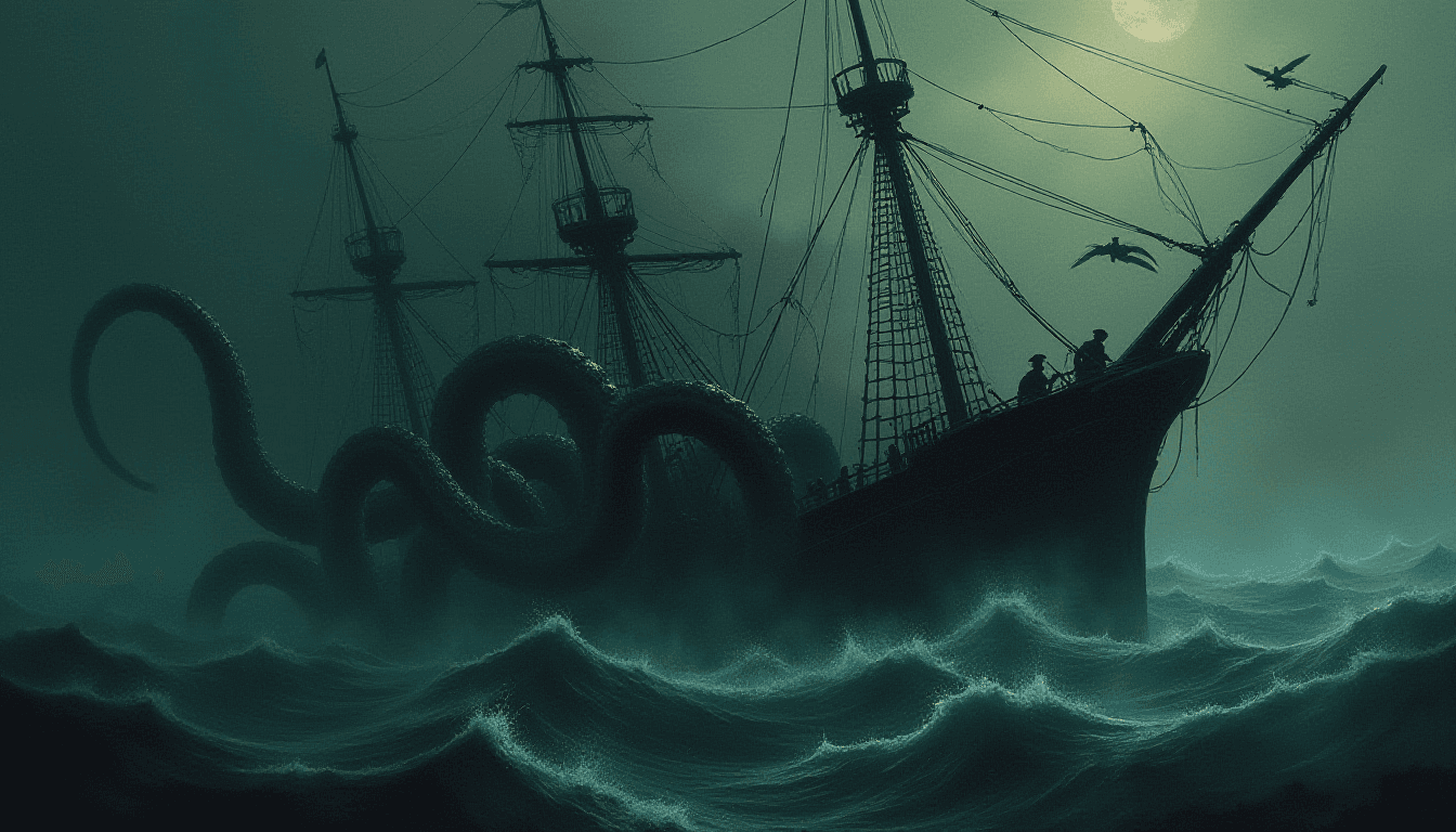 Kraken Sinks Ship, Layers of Fear Painting