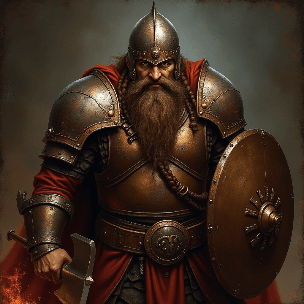 Dwarf Warrior in Dark Fantasy World