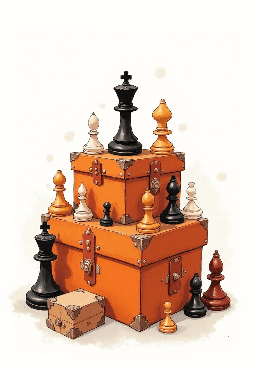 Boxes of Board Games Illustration by Abigail Larson