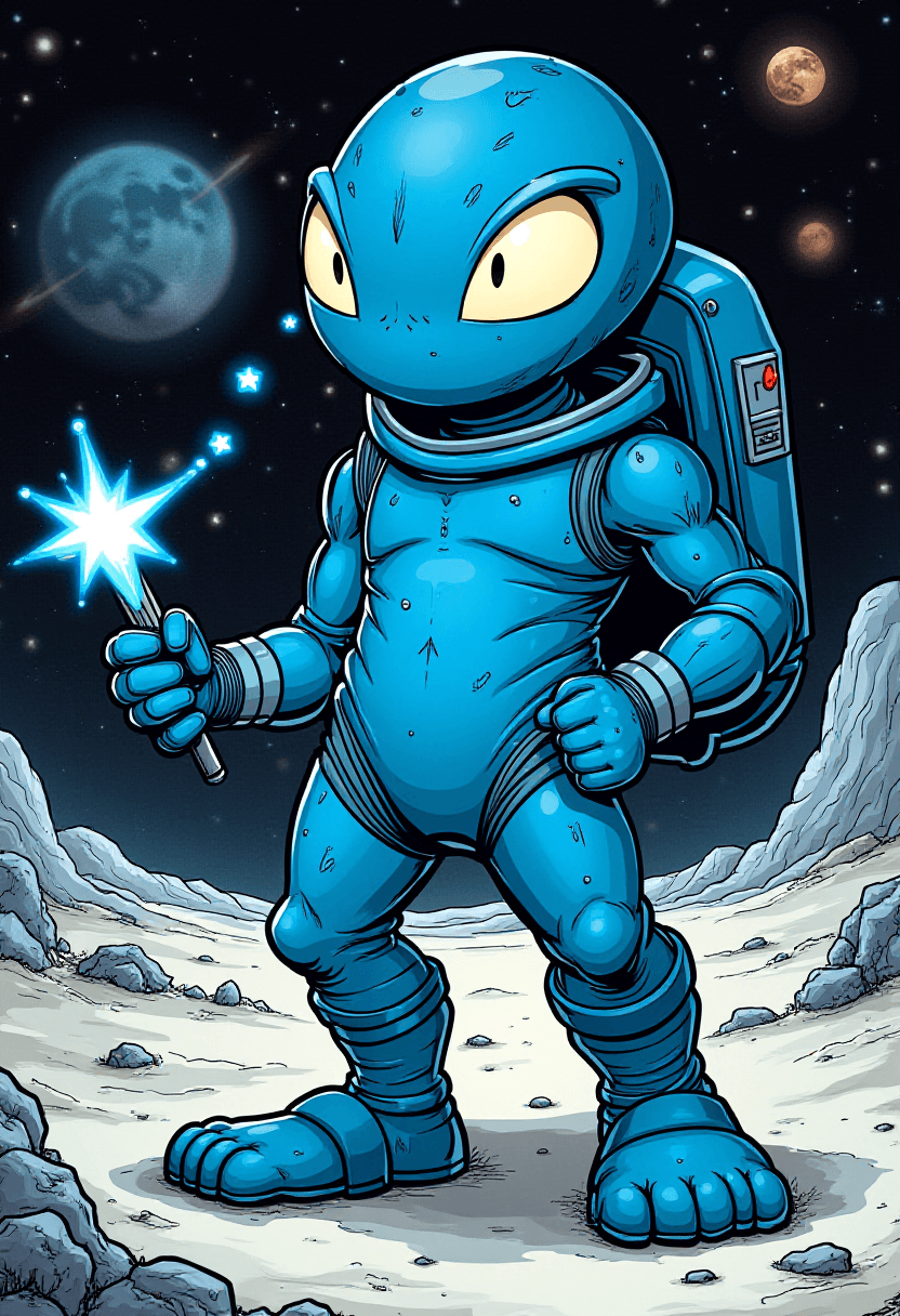 Blue Martian from Outer Space Comic Strip