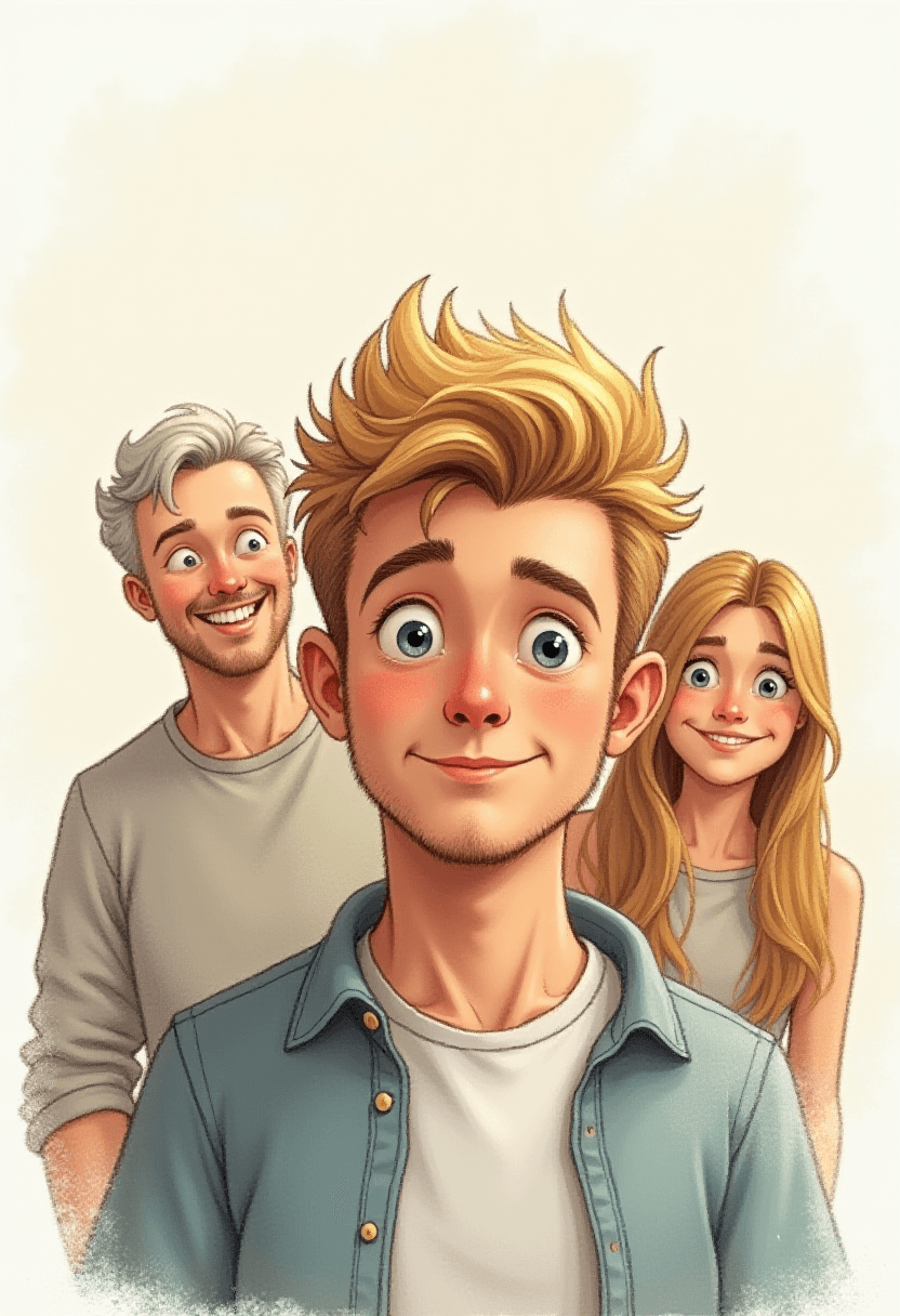 Family Portait with Blond Man