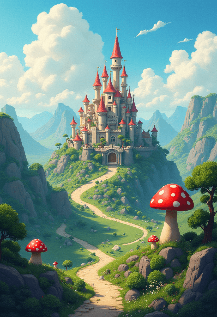 Aerial View of Mushroom Kingdom