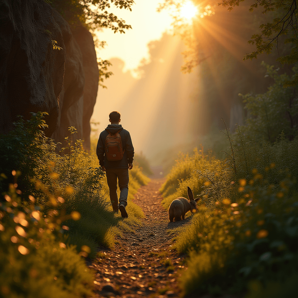 Triste beauté dans un sentier de roche