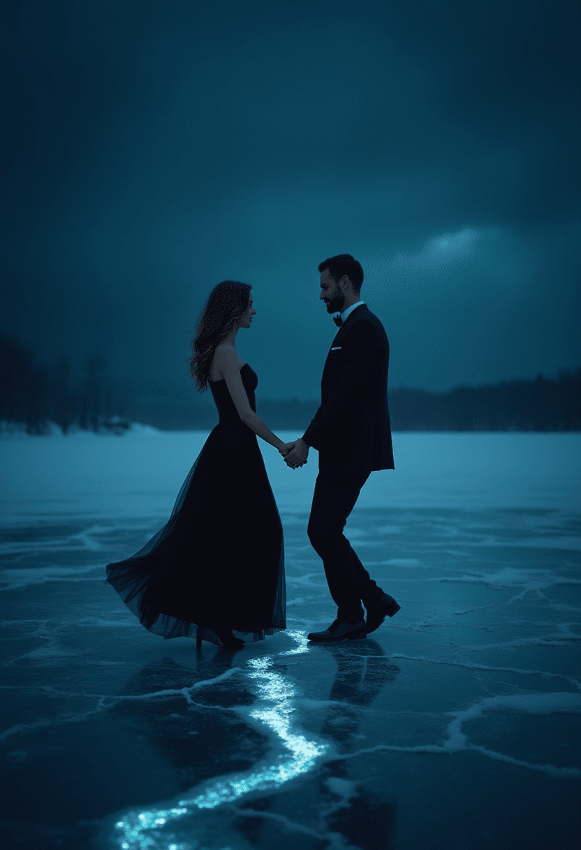 Couple Dancing on Frozen Ice