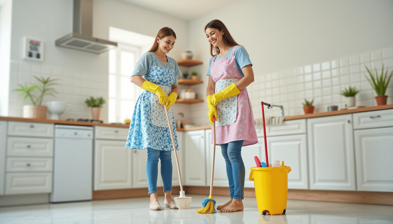 Cleaning Ladies in the Kitchen