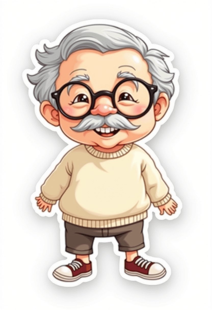 Cute Grandpa Doodle Art