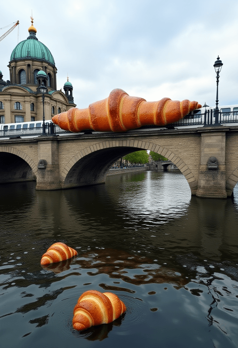 Croissant-Shaped Subway Over Oberbaumbrücke in Berlin