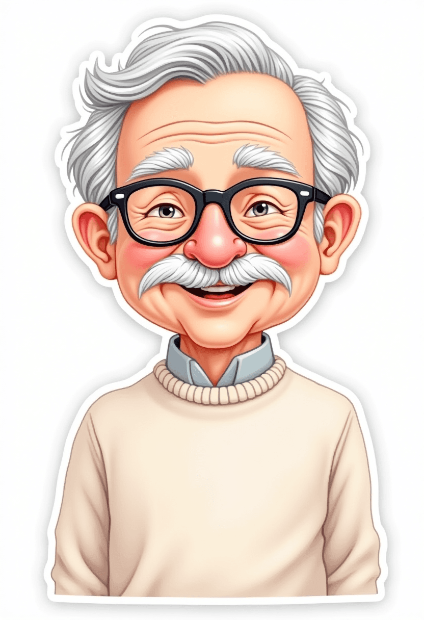 Cute Grandpa Doodle Art