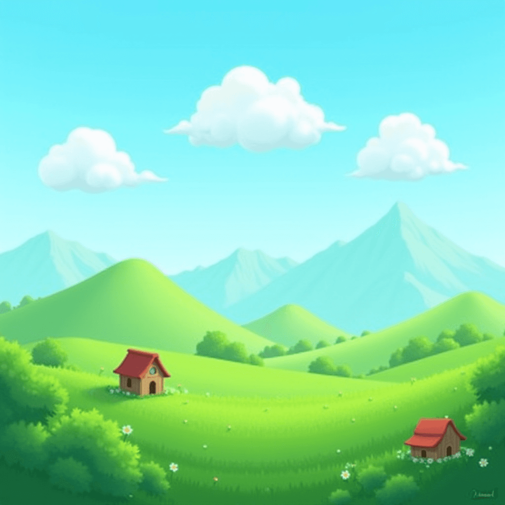 Dreamy Countryside Scene in Playrix Game Art