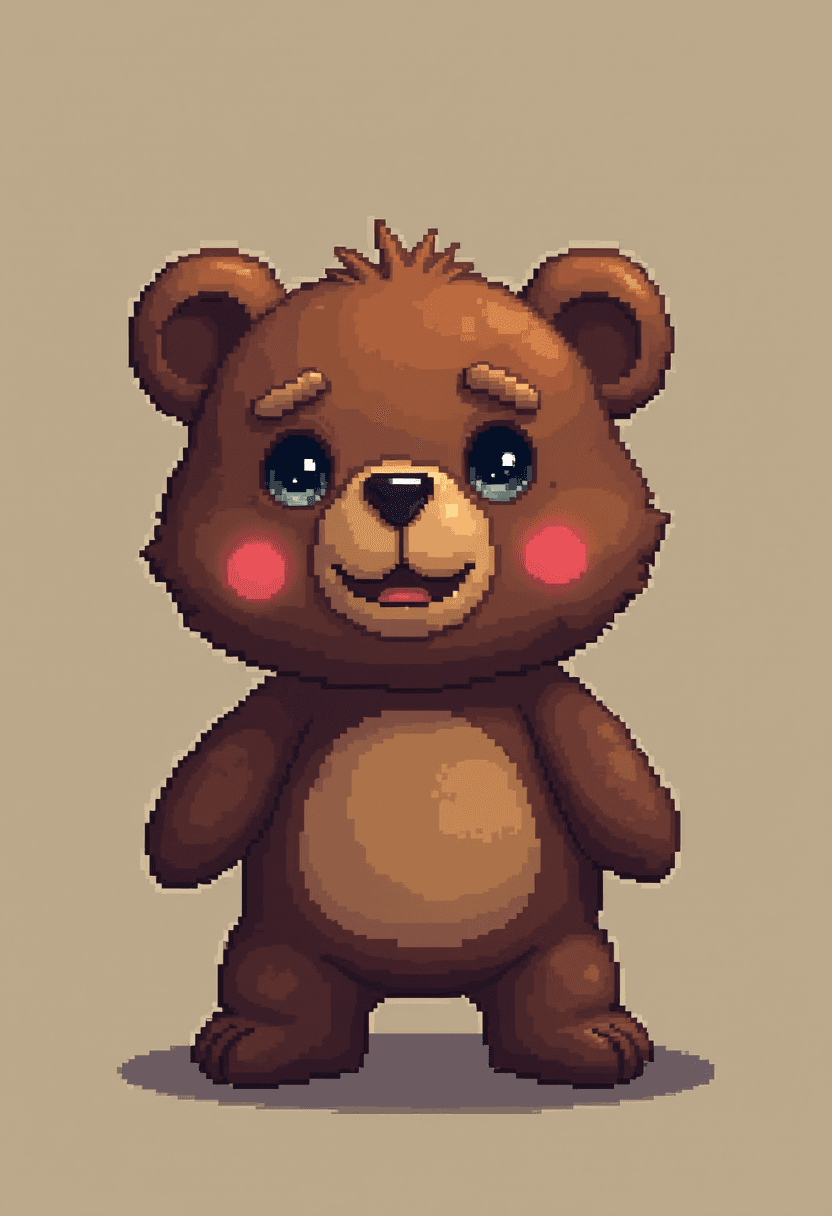 Cute Bear Pfp Nft Pixel Art