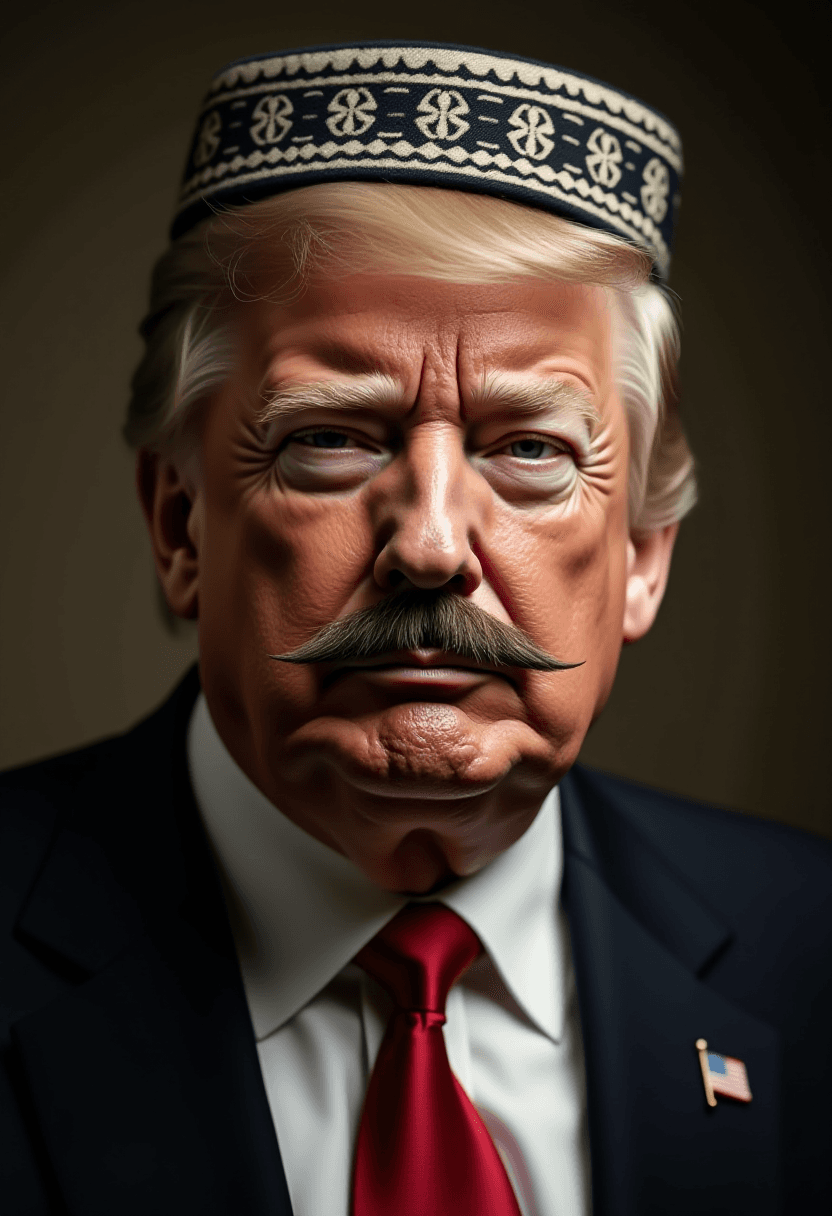 Realistic Portraits of Donald Trump in Muslim Attire