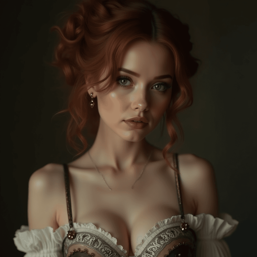 Victorian French Woman in Filigree Corset