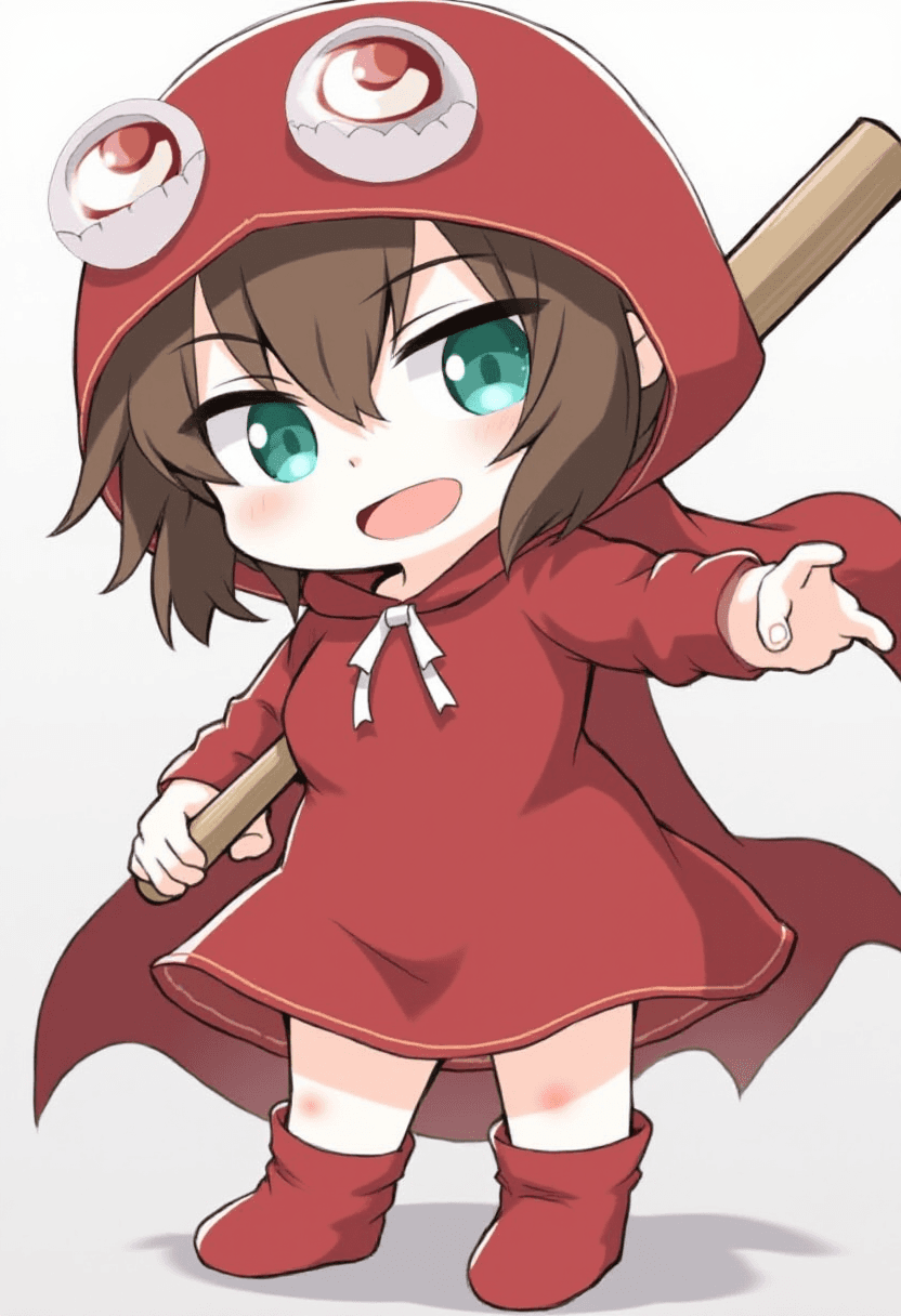 Evil Loli Chibi With Baseball Bat