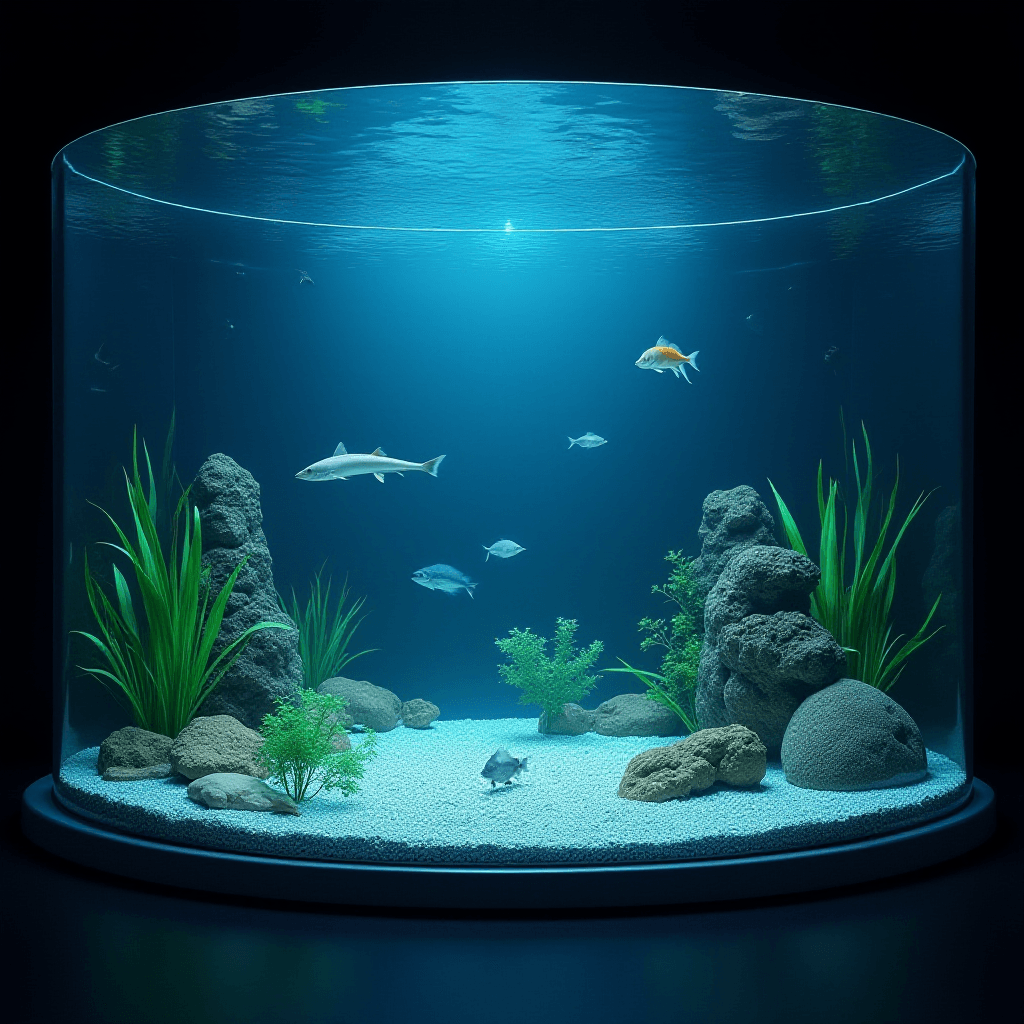 Round Aquarium Without Fish Perspective