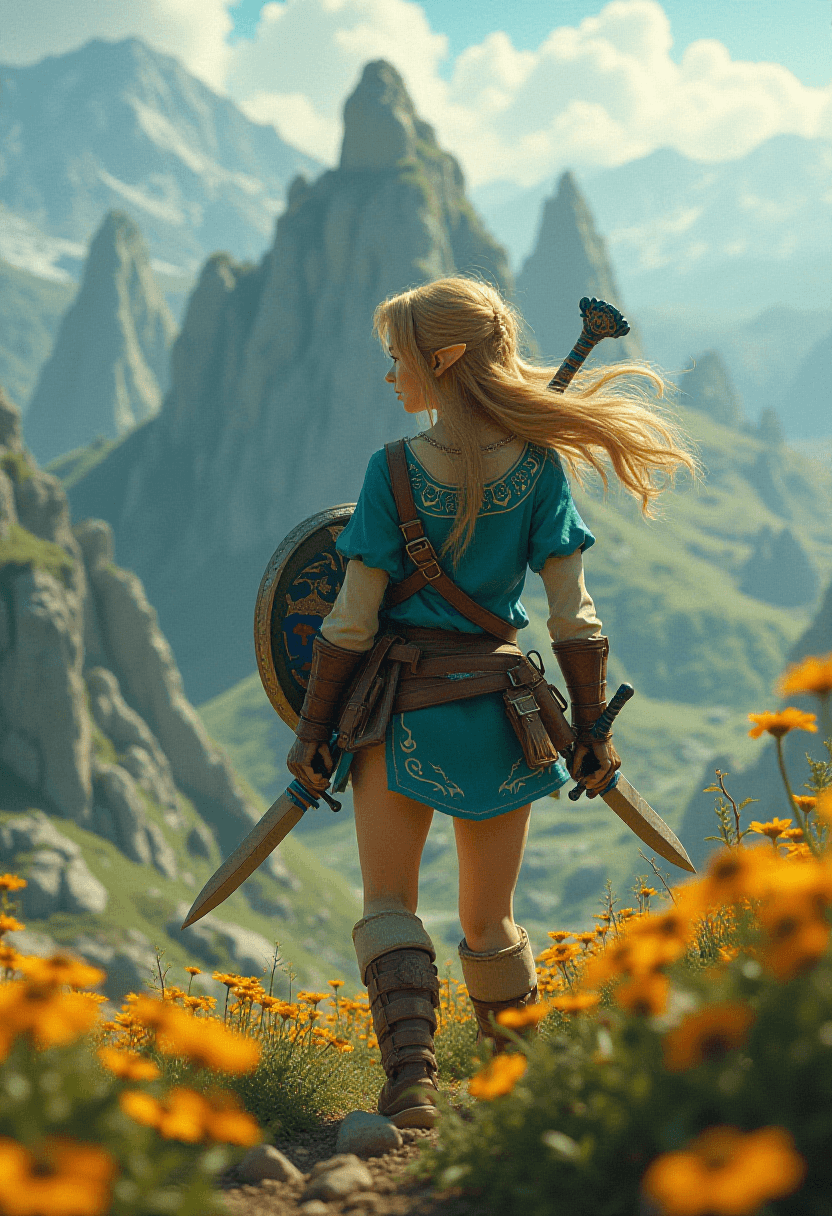 Female Zelda in 4K Open World Combat