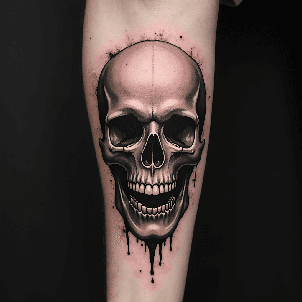 Aggressive Skull Tattoo Design