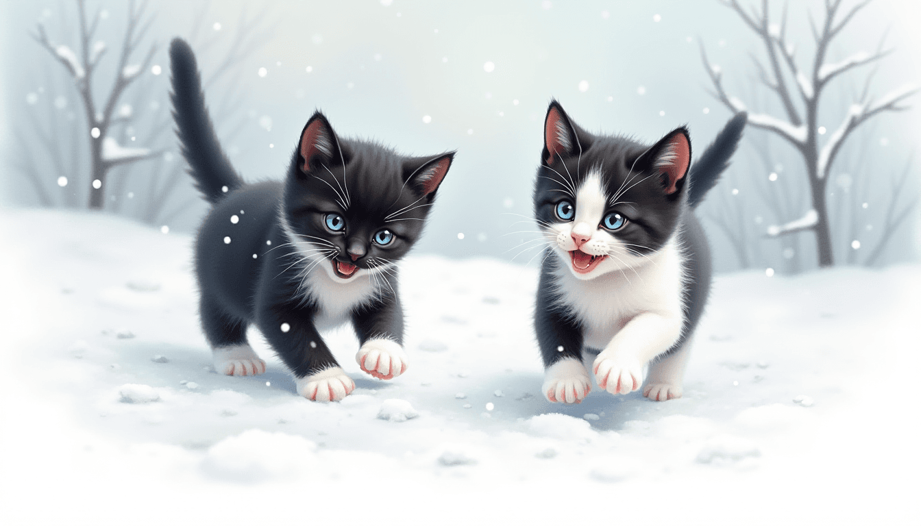 Christmas Kitten Watercolor Art